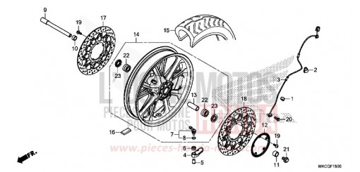 ROUE AVANT GL1800L de 2020